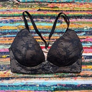 victoria’s secret black and tan body by victoria lightly lined plunge size 34D